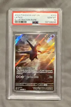 2024 POKEMON SSP EN-SURGING SPARKS ILLUSTRATION RARE #203 LATIOS PSA 10 - Image 1