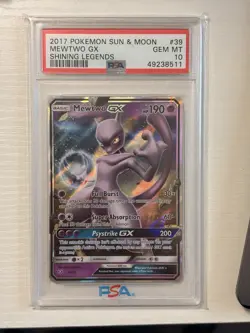 Pokemon TCG Mewtwo GX 39/73 Shining Legends Ultra Rare Holo PSA 10 2017 - Image 1