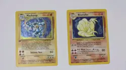 Vintage Pokemon Machamp 8/102 & Ninetales 12/102 Holo Base Set WOTC - Image 2