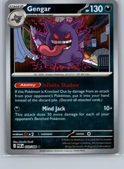 Gengar 050/088 Reverse Holo Rare Me03: Perfect Order Pokemon TCG Pack Fresh - NM - Image 1
