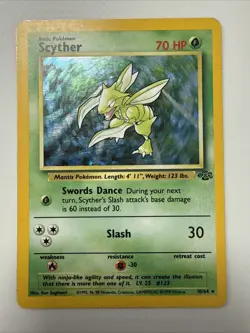 Pokemon TCG Scyther Jungle 10/64 Holo Unlimited Holo Rare - Image 1