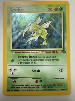 Pokemon TCG Scyther Jungle 10/64 Holo Unlimited Holo Rare - Image 3
