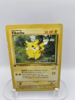 Pikachu 60/64 1st Edition Jungle W Stamp MP/HP WOTC Pokemon TCG Vintage Single - Image 1