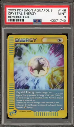 Pokemon Crystal Energy Aquapolis Reverse Holo #146 PSA 9 Mint - Image 1