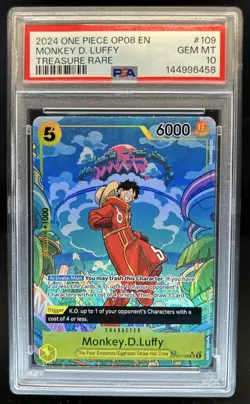 2024 One Piece Two Legends Monkey.D.Luffy Treasure Rare Alt Art #OP07-109 PSA 10 - Image 1