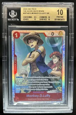2026 One Piece Azure Sea's Seven Monkey D Luffy #OP14-013 BGS 10 PRISTINE - Image 1