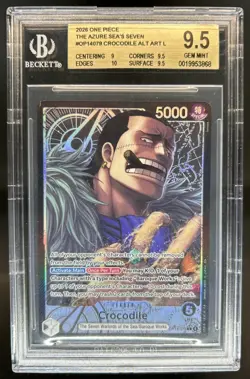 2026 One Piece Azure Sea's Seven Crocodile Leader Alt Art #OP14-079 BGS 9.5 - Image 1