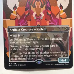 Magic: The Gathering Roaming Throne Borderless Rare Artifact Golem 344 LCI EN - Image 2