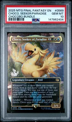 2025 MTG FINAL FANTASY CHOCOBO BUNDLE #0569 CHOCO, SEEKER OF PARADISE PSA 10 - Image 1