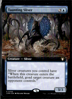 Taunting Sliver (Extended Art) Commander Masters Regular - Image 1