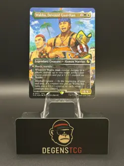MTG Final Fantasy Wakka Devoted Guardian 0477 Borderless Chocobo Track Foil NM - Image 1