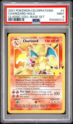PSA 9 Charizard 4/102 Celebrations: Classic Collection Holo - Pokemon - Image 1