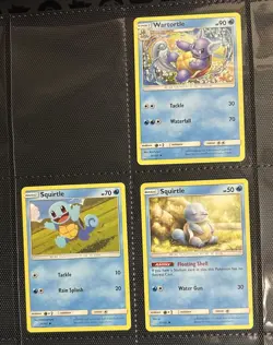 Squirtle 23/181 &22/181 & Wartortle 24/181 Team Up Pokemon Card Sun & Moon NM/LP - Image 1