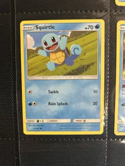 Squirtle 23/181 &22/181 & Wartortle 24/181 Team Up Pokemon Card Sun & Moon NM/LP - Image 2