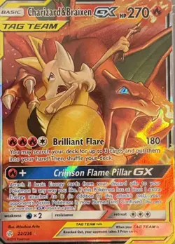 PSA 10 Charizard & Braixen GX 22/236 Cosmic Eclipse Tag Team Pokemon Card - Image 3