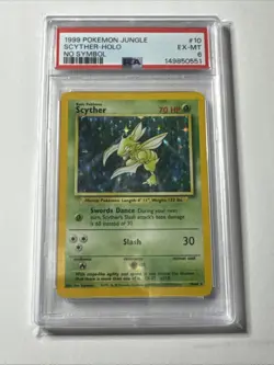 1999 Pokemon Jungle No Symbol Error #10 Scyther - Holo PSA 6 EX-MT - Image 1