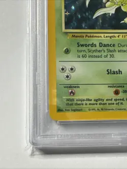 1999 Pokemon Jungle No Symbol Error #10 Scyther - Holo PSA 6 EX-MT - Image 5