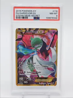 GARDEVOIR EX 2016 POKEMON XY STEAM SIEGE SECRET RARE 116/114 PSA 8 Q7119 - Image 1