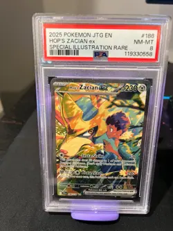 Pokemon TCG Hop's Zacian Ex 186/159 SIR Journey Together Holo PSA 8 - Image 1