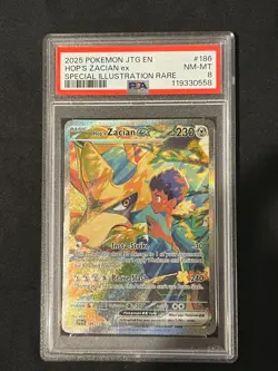 Pokemon TCG Hop's Zacian Ex 186/159 SIR Journey Together Holo PSA 8 - Image 5