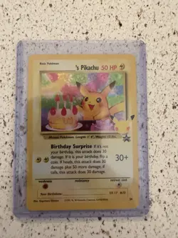Pokemon Pikachu Stamped Holo 25th Anniversary Promo Birthday Pikachu Holo Rare - Image 1