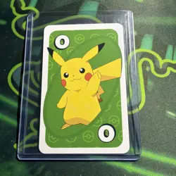 Pikachu # 0 Green Japanese Uno Deck Promo Rare Near Mint - Pokemon Card - NM - Image 1