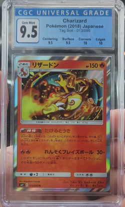 Pokemon Charizard Sm9 Tag Bolt Rare Holo 013/095 CGC 9.5 Japanese 2018 - Image 1