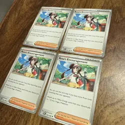 Pokemon TCG 4x Rosa's Encouragement 084/088 2026 POR Uncommon Playset - NM/LP - Image 1