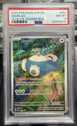 2023 Pokemon SNORLAX SVP EN Black Star Promo 151 PSA 8 #051 - Image 1