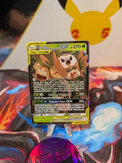 Rowlet & Alolan Exeggutor GX 1/236 Holo GX Rare Unified Minds Pokemon - Image 2