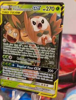 Rowlet & Alolan Exeggutor GX 1/236 Holo GX Rare Unified Minds Pokemon - Image 3