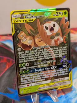 Rowlet & Alolan Exeggutor GX 1/236 Holo GX Rare Unified Minds Pokemon - Image 4