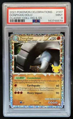 2021 Pokemon SWSH Celebrations Donphan Classic #107/123 PSA 9 - Image 1