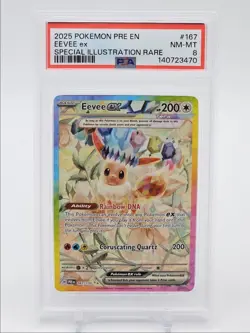 EEVEE EX 2025 POKEMON PRISMATIC SPECIAL ILLUSTRATION RARE 167/131 PSA 8 Q7119 - Image 1