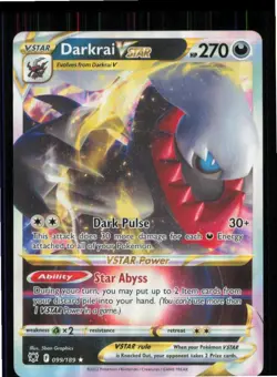 Darkrai VSTAR 099/189 Holo VSTAR Rare Astral Radiance Pokemon Near Mint - Image 1