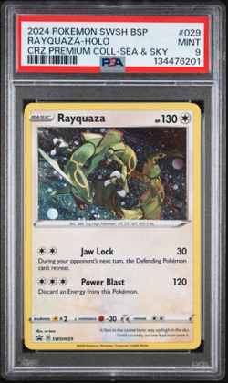 2024 Pokemon SWSH029 Sea & Sky Rayquaza Black Star Promo Holo PSA 9 - Image 1