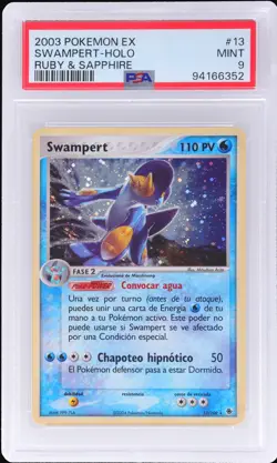 2003 Pokemon EX Ruby And Sapphire Swampert #13 PSA 9 Holo Mint - Image 1