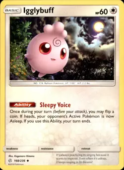 Igglybuff 168/236 - Pokemon SM - Cosmic Eclipse - LP - Image 1