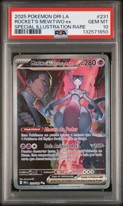 POKEMON LATIN AMERICAN DRI LA-DESTINED RIVALS TEAM ROCKET'S MEWTWO EX PSA 10 - Image 1