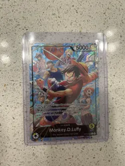 Bandai One Piece CCG Holo Leader Monkey D. Luffy OP15-098 5000 Power Card - Image 1