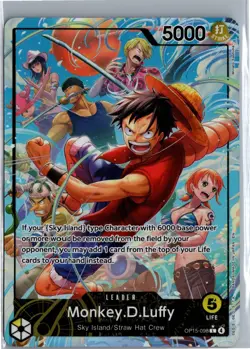 MONKEY.D.LUFFY (ALTERNATE ART) ADVENTURE ON KAMI'S ISLAND OP15-098 L NM/M - Image 1