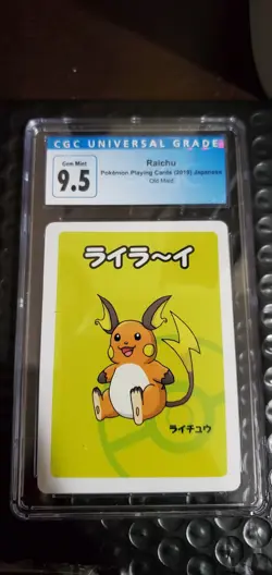 CGC 9.5 Raichu Old Maid Japanese Red Back 2019 Promo Playing Card - Image 1