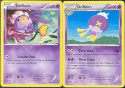 Drifloon 46/114 & Drifblim 47/114 XY - Steam Siege Regular - Pokemon Card - Image 1