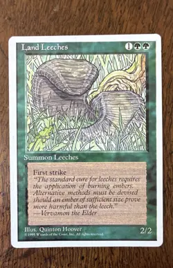 Land Leeches MTG Core Set 4th Edition Regular Magic, The Gathering M/HP - Image 2