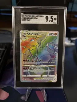 2022 Pokemon Brilliant Stars Charizard VSTAR Rainbow Secret rare - SGC 9.5 - Image 1