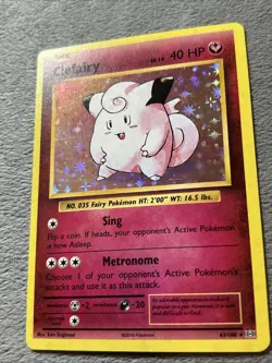 Clefairy 63/108 Rare Holo Pokemon Card XY Evolutions Fairy Type - Image 2