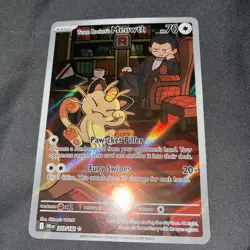 2025 Pokemon Destined Rivals Team Rocket's Meowth Illustration Rare #203/182 - Image 1