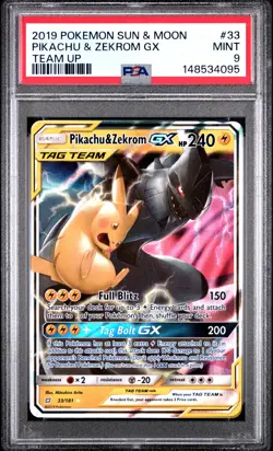 Pikachu & Zekrom Gx 33/181 Team Up Pokemon PSA 9 - Image 1