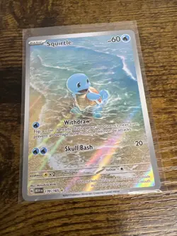 Pokemon Squirtle 170/165 Scarlet & Violet 151 Illustration Rare Holo Card - Image 1