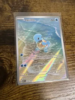 Pokemon Squirtle 170/165 Scarlet & Violet 151 Illustration Rare Holo Card - Image 3